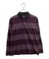 stussy（ステューシー）の古着「LONG SLEEVE SWIRL STRIPE POLO」｜パープル