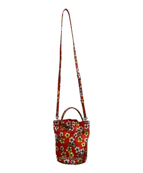 BALENCIAGA（バレンシアガ）BALENCIAGA (バレンシアガ) ホイール ドローストリング バッグ / 656682 / 6576・S・620318 レッド×ホワイトの古着・服飾アイテム