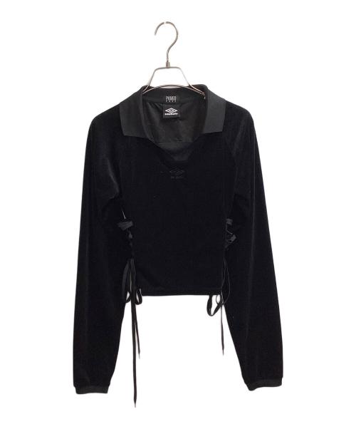 PAMEO POSE（パメオポーズ）PAMEO POSE (パメオポーズ) UMBRO (アンブロ) Lace Up Velvet Game Shirt ブラック サイズ:FREEの古着・服飾アイテム