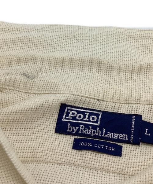 POLO RALPH LAUREN（ポロ・ラルフローレン）POLO RALPH LAUREN (ポロ・ラルフローレン) コットンメッシュオープンカラーシャツ / ポニー無し ベージュ サイズ:Lの古着・服飾アイテム
