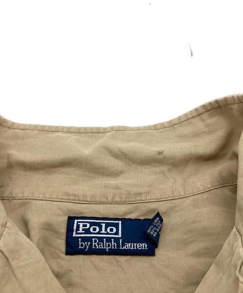 POLO RALPH LAUREN（ポロ・ラルフローレン）POLO RALPH LAUREN (ポロ・ラルフローレン) リネンシルク オープンカラーシャツ ベージュ サイズ:Sの古着・服飾アイテム
