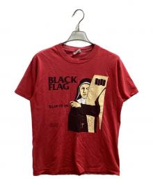 Hanes（ヘインズ）の古着「”BLACK FLAG" SLIPT IT IN プリントTシャツ」｜レッド