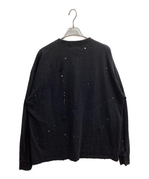SOMEIT（サミット）SOMEIT (サミット) ダメージ加工カットソー ブラック サイズ:Lの古着・服飾アイテム