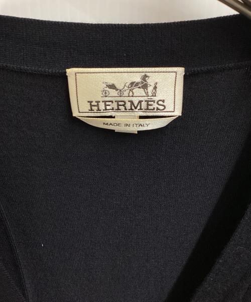 HERMES（エルメス）HERMES (エルメス) ウールニットベスト / イタリア製 ネイビー サイズ:Lの古着・服飾アイテム