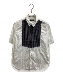 COMME des GARCONS HOMME（コムデギャルソン オム）の古着「パッチワークショートスリーブシャツ / HE-B030 / AD2009」｜ホワイト