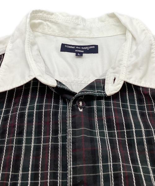 COMME des GARCONS HOMME（コムデギャルソン オム）COMME des GARCONS HOMME (コムデギャルソン オム) パッチワークショートスリーブシャツ / HE-B030 / AD2009 ホワイト サイズ:Lの古着・服飾アイテム
