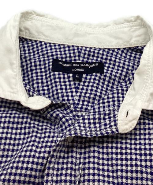 COMME des GARCONS HOMME（コムデギャルソン オム）COMME des GARCONS HOMME (コムデギャルソン オム) S/Sギンガムチェックシャツ / HO-B026 / AD2014 ブルー サイズ:Lの古着・服飾アイテム