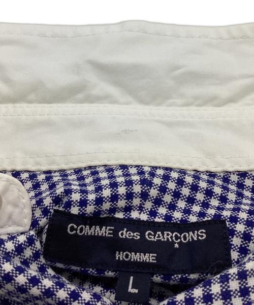 COMME des GARCONS HOMME（コムデギャルソン オム）COMME des GARCONS HOMME (コムデギャルソン オム) S/Sギンガムチェックシャツ / HO-B026 / AD2014 ブルー サイズ:Lの古着・服飾アイテム