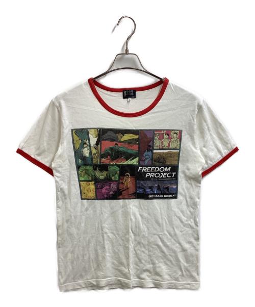 TAKEO KIKUCHI（タケオキクチ）TAKEO KIKUCHI (タケオキクチ) AKIRA PRINT T-SHIRT / アキラ リンガーＴシャツ /  FREEDOM PROJECT ホワイト サイズ:3の古着・服飾アイテム