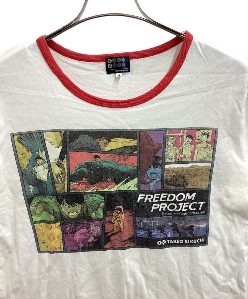 TAKEO KIKUCHI（タケオキクチ）TAKEO KIKUCHI (タケオキクチ) AKIRA PRINT T-SHIRT / アキラ リンガーＴシャツ /  FREEDOM PROJECT ホワイト サイズ:3の古着・服飾アイテム