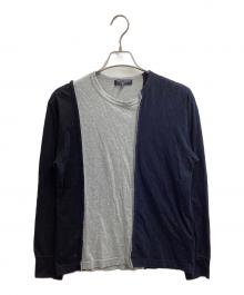 COMME des GARCONS HOMME（コムデギャルソン オム）の古着「Docking cut and sew / ドッキングカットソー / HR-T009 / AD2006」｜グレー×ネイビー