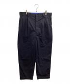 COMME des GARCONS HOMMEコムデギャルソン オム）の古着「ナイロンタックワイドパンツ / HH-P003 / AD2021」｜ネイビー