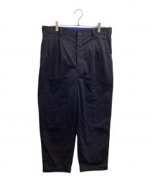 COMME des GARCONS HOMME（コムデギャルソン オム）の古着「ナイロンタックワイドパンツ / HH-P003 / AD2021」｜ネイビー