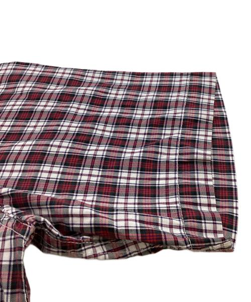 COMME des GARCONS HOMME（コムデギャルソン オム）COMME des GARCONS HOMME (コムデギャルソン オム) 半袖ストライプチェック切替シャツ / HA-B037 / AD2017 レッド×ピンク サイズ:Lの古着・服飾アイテム