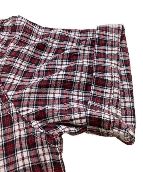COMME des GARCONS HOMME（コムデギャルソン オム）COMME des GARCONS HOMME (コムデギャルソン オム) 半袖ストライプチェック切替シャツ / HA-B037 / AD2017 レッド×ピンク サイズ:Lの古着・服飾アイテム