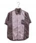 COMME des GARCONS HOMME（コムデギャルソン オム）の古着「半袖ストライプチェック切替シャツ / HA-B037 / AD2017」｜レッド×ピンク