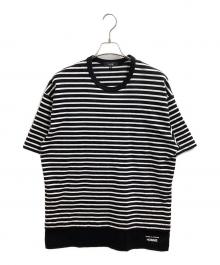 COMME des GARCONS HOMME（コムデギャルソン オム）の古着「綿圧綿天竺ボーダーTシャツ / HO-T016 / AD2024」｜ホワイト×ブラック