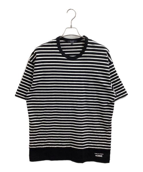 COMME des GARCONS HOMME（コムデギャルソン オム）COMME des GARCONS HOMME (コムデギャルソン オム) 綿圧綿天竺ボーダーTシャツ / HO-T016 / AD2024 ホワイト×ブラック サイズ:Mの古着・服飾アイテム