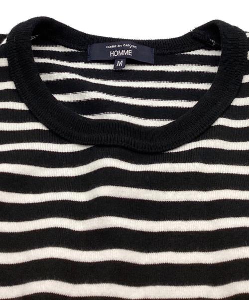 COMME des GARCONS HOMME（コムデギャルソン オム）COMME des GARCONS HOMME (コムデギャルソン オム) 綿圧綿天竺ボーダーTシャツ / HO-T016 / AD2024 ホワイト×ブラック サイズ:Mの古着・服飾アイテム