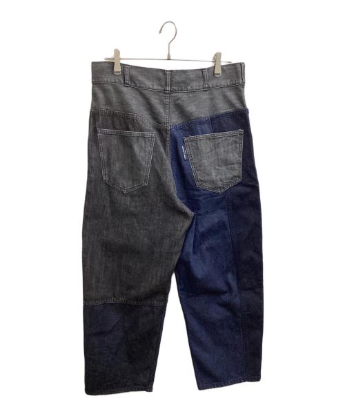 COMME des GARCONS HOMME（コムデギャルソン オム）COMME des GARCONS HOMME (コムデギャルソン オム) パッチワークタックデニムパンツ / HH-P012 / AD2021 インディゴ サイズ:Mの古着・服飾アイテム