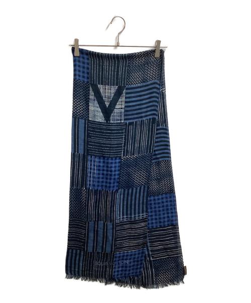 LOUIS VUITTON（ルイ ヴィトン）LOUIS VUITTON (ルイ ヴィトン) コットンリネンストール ブルーの古着・服飾アイテム