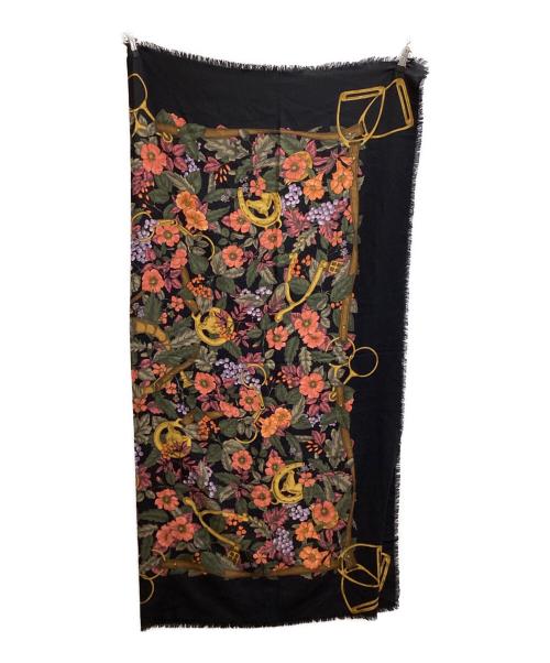 GUCCI（グッチ）GUCCI (グッチ) 花柄ウールシルクストール / イタリア製 ブラックの古着・服飾アイテム