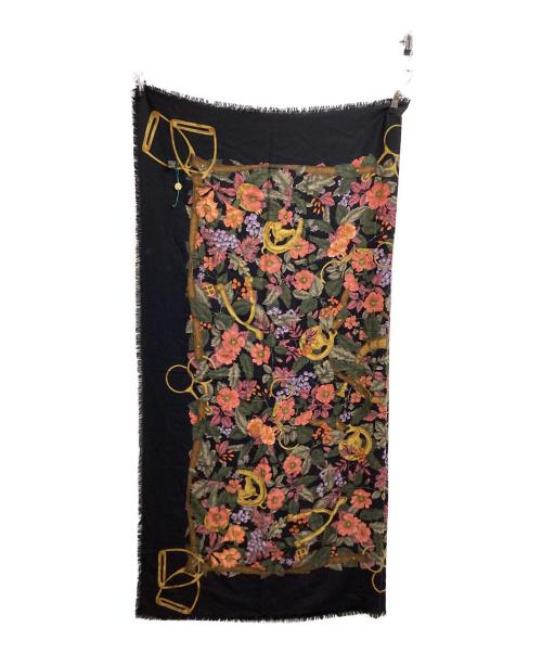 GUCCI（グッチ）GUCCI (グッチ) 花柄ウールシルクストール / イタリア製 ブラックの古着・服飾アイテム