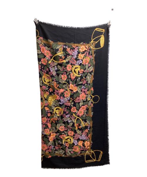 GUCCI（グッチ）GUCCI (グッチ) 花柄ウールシルクストール / イタリア製 ブラックの古着・服飾アイテム