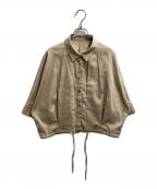 SHIPSシップス）の古着「デニム ライク タック 裾 ドロスト 羽織 シャツ / 311-65-0029 /  26SS」｜ベージュ