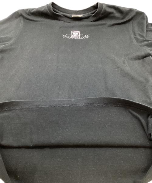courreges（クレージュ）courreges (クレージュ) ロゴTシャツ ブラック サイズ:38の古着・服飾アイテム