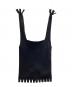me ISSEY MIYAKE（ミーイッセイ ミヤケ）の古着「FRINGE FINE KNIT PLEATS BAG / フリンジファインニットプリーツバッグ / MI52AG331」｜ブラック