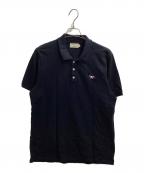 maison kitsuneメゾンキツネ）の古着「TRICOLOR FOX PATCH CLASSIC POLO / AM00200KJ7002 / トリコロールフォックスパッチクラシックポロ」｜ブラック
