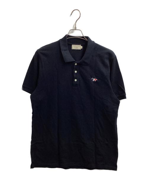 maison kitsune（メゾンキツネ）MAISON KITSUNE (メゾンキツネ) TRICOLOR FOX PATCH CLASSIC POLO / AM00200KJ7002 / トリコロールフォックスパッチクラシックポロ ブラック サイズ:Lの古着・服飾アイテム
