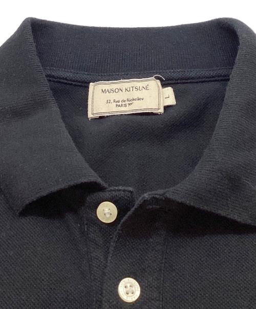 maison kitsune（メゾンキツネ）MAISON KITSUNE (メゾンキツネ) TRICOLOR FOX PATCH CLASSIC POLO / AM00200KJ7002 / トリコロールフォックスパッチクラシックポロ ブラック サイズ:Lの古着・服飾アイテム