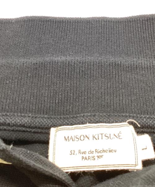 maison kitsune（メゾンキツネ）MAISON KITSUNE (メゾンキツネ) TRICOLOR FOX PATCH CLASSIC POLO / AM00200KJ7002 / トリコロールフォックスパッチクラシックポロ ブラック サイズ:Lの古着・服飾アイテム