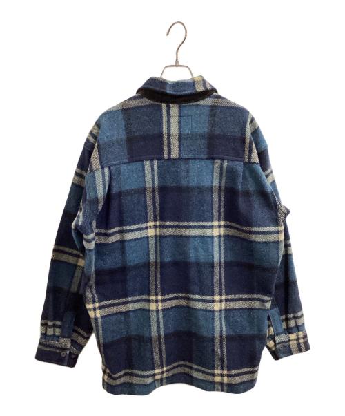 WOOLRICH（ウールリッチ）WOOLRICH (ウールリッチ) チェック柄ハーフジップウールシャツ ブルー サイズ:Mの古着・服飾アイテム