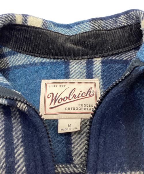 WOOLRICH（ウールリッチ）WOOLRICH (ウールリッチ) チェック柄ハーフジップウールシャツ ブルー サイズ:Mの古着・服飾アイテム