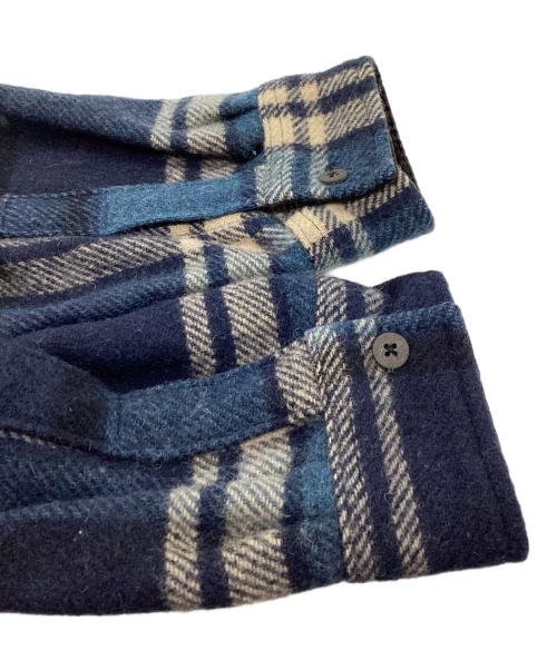 WOOLRICH（ウールリッチ）WOOLRICH (ウールリッチ) チェック柄ハーフジップウールシャツ ブルー サイズ:Mの古着・服飾アイテム