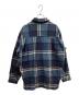 WOOLRICH (ウールリッチ) チェック柄ハーフジップウールシャツ ブルー サイズ:M：8000円