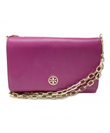 TORY BURCH（トリーバーチ）の古着「チェーンショルダーウォレット / HFA031」｜ピンク