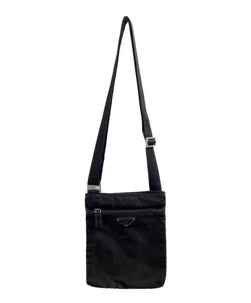 PRADA（プラダ）PRADA (プラダ) 三角ロゴナイロンミニサコッシュ ブラックの古着・服飾アイテム