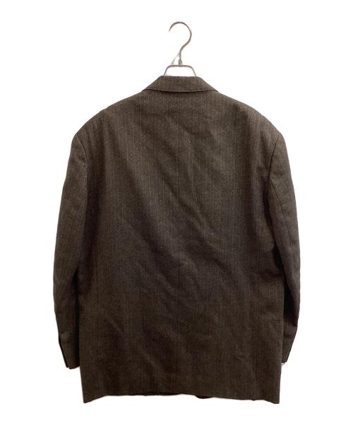 Y's for men（ワイズフォーメン）Y'S for men (ワイズフォーメン) ウール ストライプ 2B セットアップスーツ ブラウン サイズ:Mの古着・服飾アイテム