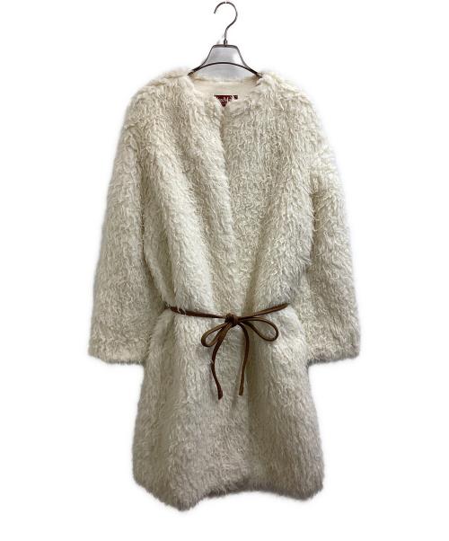 Max Mara Studio（マックスマーラ ストゥディオ）MAX MARA STUDIO (マックスマーラ ストゥディオ) テディベアコート ホワイト サイズ:42の古着・服飾アイテム