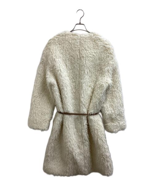 Max Mara Studio（マックスマーラ ストゥディオ）MAX MARA STUDIO (マックスマーラ ストゥディオ) テディベアコート ホワイト サイズ:42の古着・服飾アイテム