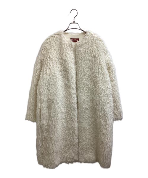 Max Mara Studio（マックスマーラ ストゥディオ）MAX MARA STUDIO (マックスマーラ ストゥディオ) テディベアコート ホワイト サイズ:42の古着・服飾アイテム