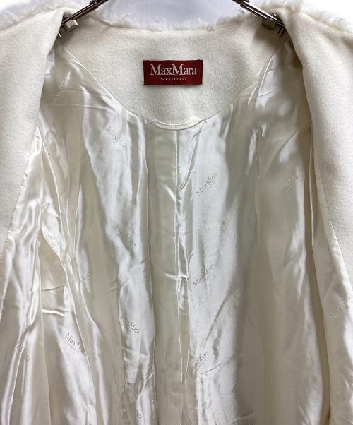 Max Mara Studio（マックスマーラ ストゥディオ）MAX MARA STUDIO (マックスマーラ ストゥディオ) テディベアコート ホワイト サイズ:42の古着・服飾アイテム