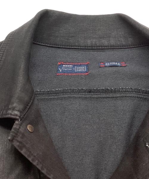 DIESEL（ディーゼル）DIESEL (ディーゼル) ELSHAR コーディング加工 デニムジャケット ブラック サイズ:Mの古着・服飾アイテム