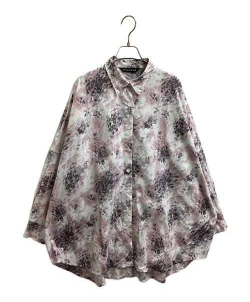 mizuiro-ind（ミズイロインド）mizuiro-ind (ミズイロインド) 総柄シャツ グレー×ピンク サイズ:FREEの古着・服飾アイテム