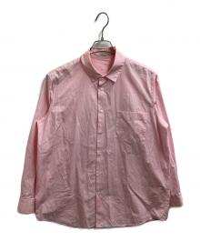 ATON（エイトン）の古着「GIZA STRIPE STANDARD SHIRT / ギザストライプスタンダードシャツ / BLAGSM1001」｜ピンク