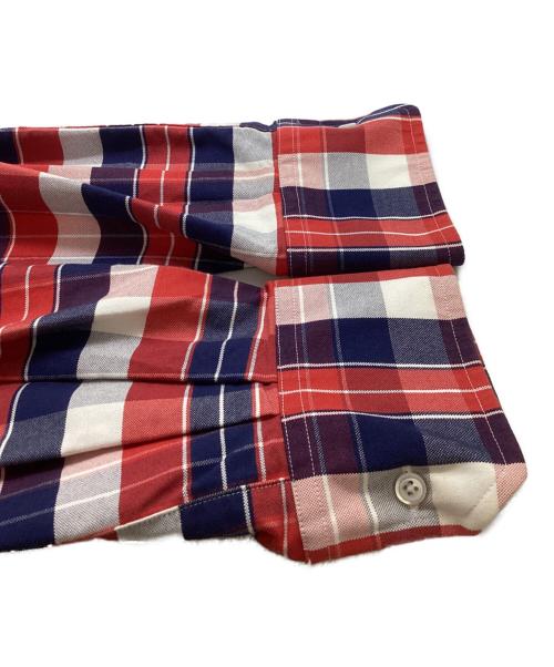 Thom Browne（トムブラウン）Thom Browne (トムブラウン) ラウンドカラーチェックシャツ　/　MWL006AW6218 レッド×ブルー サイズ:3の古着・服飾アイテム